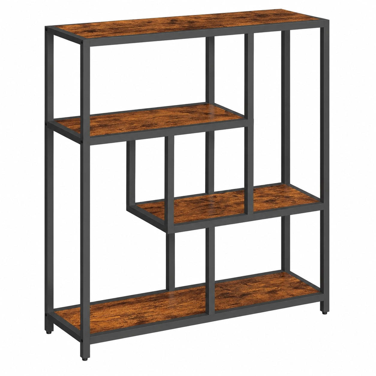 etagere-a-4-niveaux-pour-rangement-polyvalent-dimensions-30-x-100-x-103-cm-marron-rustique-et-noir-ffjsv10949kw