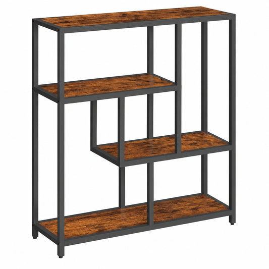etagere-a-4-niveaux-pour-rangement-polyvalent-dimensions-30-x-100-x-103-cm-marron-rustique-et-noir-ffjsv10949kw